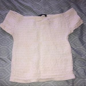 Brandy Melville white synched crop top